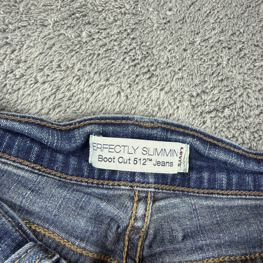 Levis 512 Perfectly Slimming Boot Cut Jeans Womens 30x27 Blue Medium Wash - Picture 12 of 15